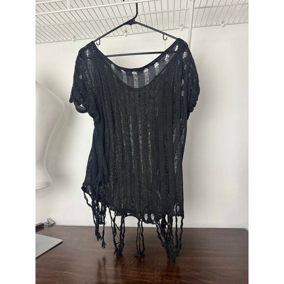 SHEIN Swim Cover with Tassels Oversized Black 2XL - Picture 5 of 6